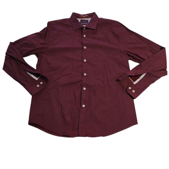 Ricky Singh Cactus Man Shirt‎ Long Sleeve Red White Polka Dot Large EUC - Picture 1 of 10